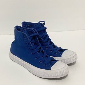 Converse Chuck Taylor Lunarlon Blue Canvas High Top Sneakers